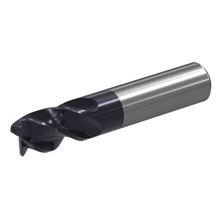 Widia W411 CENTER CUTTING CORNER RADIUS END MILL, 0.18 IN DIA CUTTER, 0.01 IN CORNER 6945654
