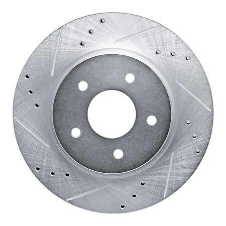 Dynamic Friction Co DFC Brake Rotor - Drilled and Slotted - Silver 631-67111L