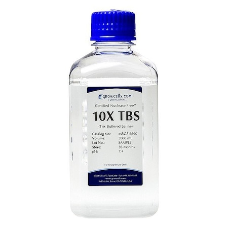 Growcells TBS (Tris Buffered Saline), 10X, 6 x 2L MRGF-6690-6