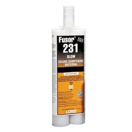 Lord Fusor Adhesives Sound Dampening Material (Slow) Repair Adhesive, 10.1 oz Cartridge, Black, 24 hr Curing 231