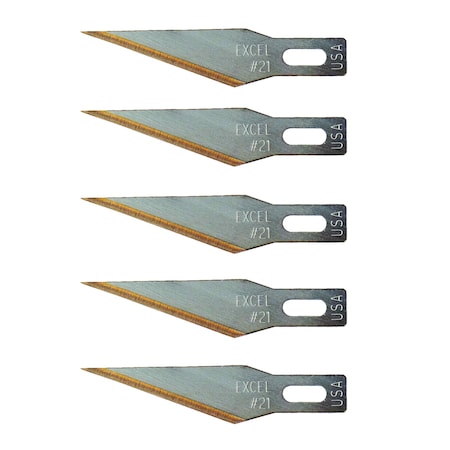 Excel Blades #21 Utility Blade - Titanium Nitride, Stainless Steel for Industrial & Facility Use, 100PK 22421IND