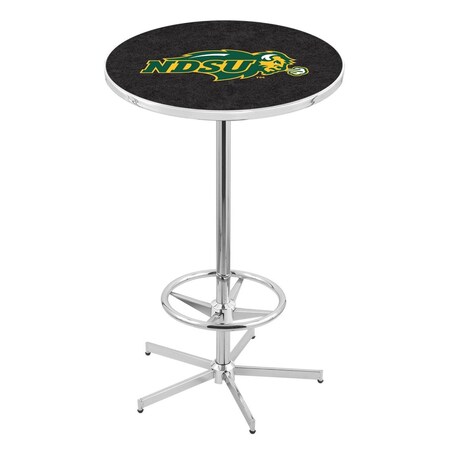 Holland Bar Stool Co 42" Chrome North Dakota State Pub Table, 36" dia. Top L216C4236NDakSt-B