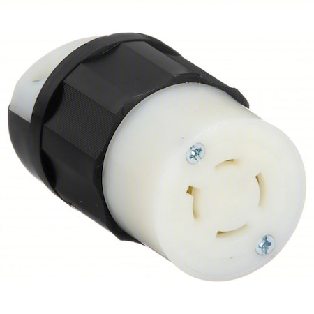 Leviton Locking Connector, L15-20R, 20 A, 250V AC, Three Phase, 3 Pole, Screw Terminals, Black 2423