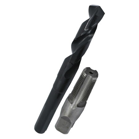 Drill America 3/8" HSS NPS Tap (National Pipe Straight) and 19/32" HSS Drill Bit Kit POUNPS3/8