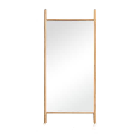 Homeroots 64" Natural Novelty Wood Framed Standing Mirror 565049