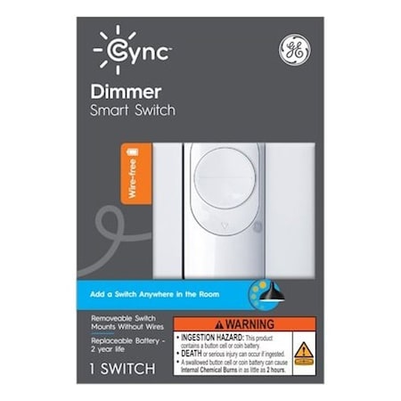 Ge Smart Switch, 3-Way, Bluetooth, Wireless, White 93105004