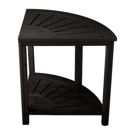 Lavish Home Corner Shower Bench Water Resistant Shower Stool for Inside Shower, Bathroom, or Sauna Foot Rest ST-BATH8-BLK