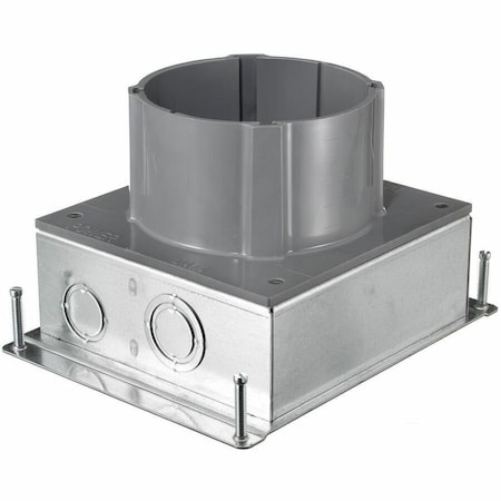 Hubbell Wiring Device-Kellems Electrical Box, 175.7 cu in, Floor Box Type, 2 Gangs, PVC, Round Shape S1SFB