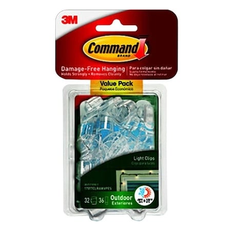 Command CLIP LIGHT OUTDOOR CLEAR SMALL 17017CLRAWVPES