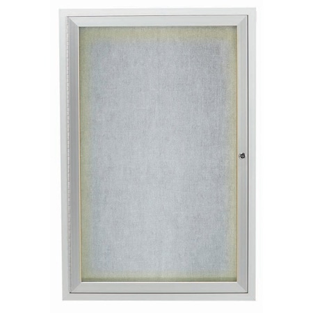Aarco Outdoor Illuminated Enclosed Bulletin Board w/ Al Frame, Clear Satin Anodized Al, 36''Hx24''W ODCC3624RI