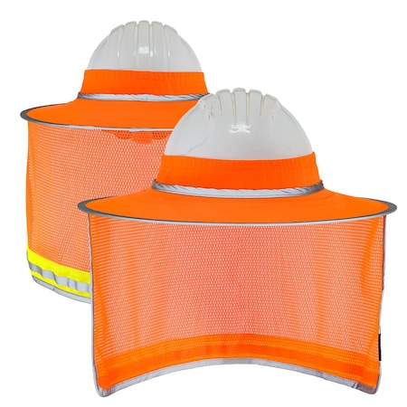 Dome75 DYNAMIC Series Mesh Hard Hat Sun Brim, HiVis Orange, One Size DNS843