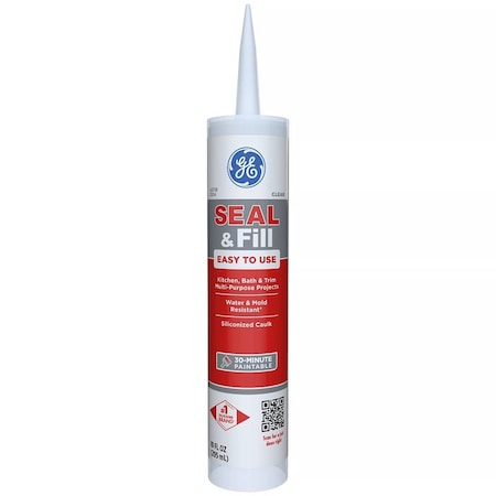Ge Siliconized Multi-Purpose Acrylic 2876713 Kitchen & Bath Caulk, Clear, 2 to 7 days Curing 3005210