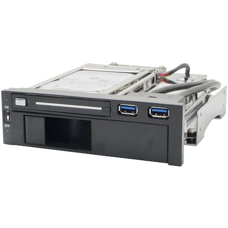Syba SY-MRA55006 5.25 in. Dual Bay Mobile Rack for both 2.5 in. and 3.25 in. SATA HDD Plus 2 USB 3.0 Ports SY-MRA55006