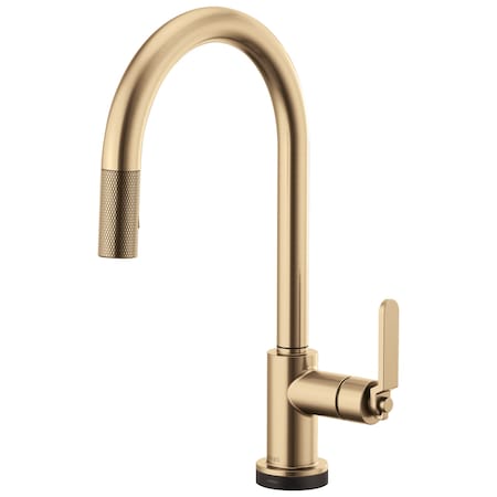 Brizo Litze: SmartTouch Pull-Down Kitchen Faucet with Arc Spout and Industrial Handle 64044LF-GL