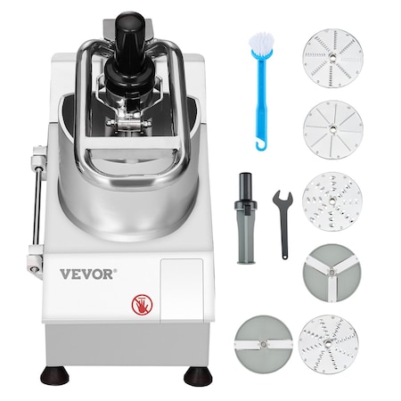 Vevor Food Processor Vegetable Chopper w/ 6 Blades Food-Grade Stainless Steel Blender VC65MS