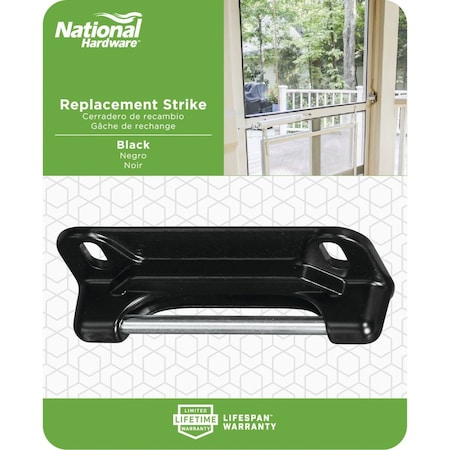 National Hardware Black Screen Door Strike Plate N162-057