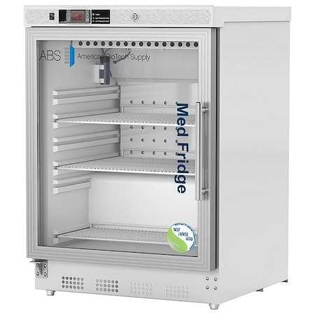 American Biotech Supply Refrigerator, White, 4.6 cu ft, 120 V PH-ABT-NSF-UCBI-0404G-LH