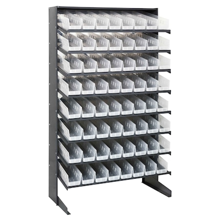 Quantum Storage Systems SINGLE SIDED PICK RACK W/64 CLEAR BINS QPRS-103CL