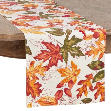Tistheseason 20 in. Embroidered Autumn Leaves Table Runner TI3203150