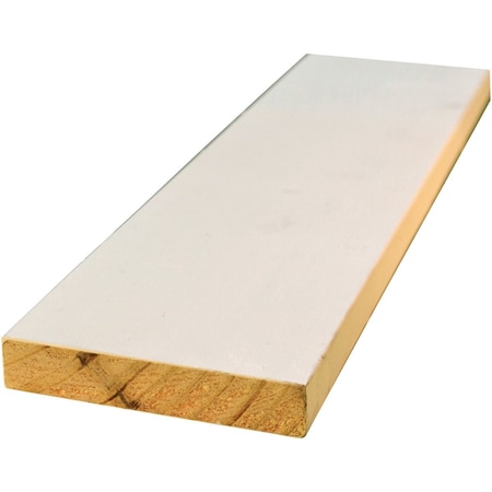 Alexandria Moulding 1'' W.x4'' H.x8 ' L. Wht Finger Joint Pine Board 001X4-93096C