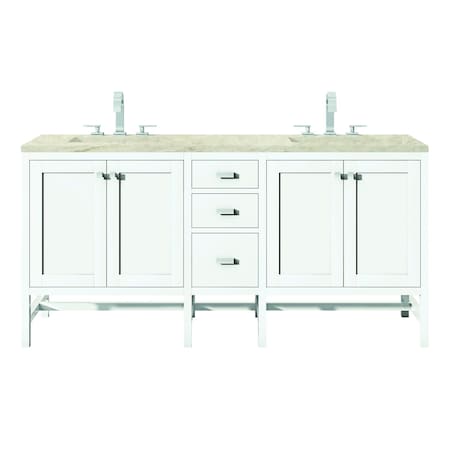 James Martin Vanities Addison 72" Double Vanity, Glossy White, w/ 3 CM Tajnar Eclos Top E444-V72-GW-3TJR