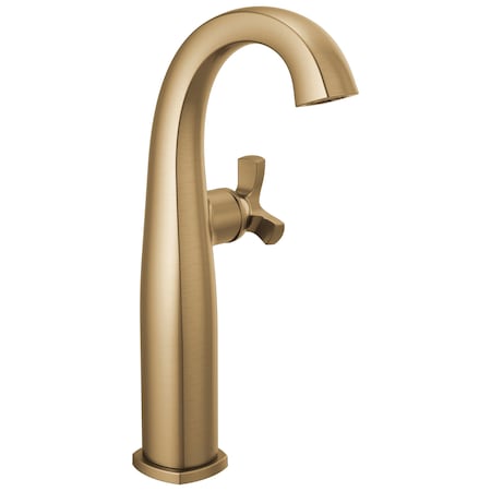Delta Stryke Single Handle Vessel Bathroom Faucet, 6.44 in, Lumicoat Champagne Bronze 7776-CZ-PR-DST