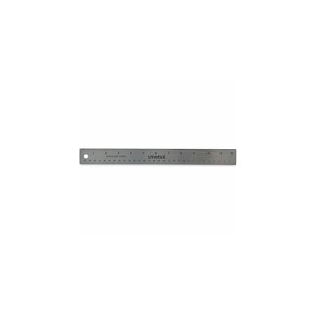 Universal Ruler, 12", Stainless Steel, Cork Back UNV59023