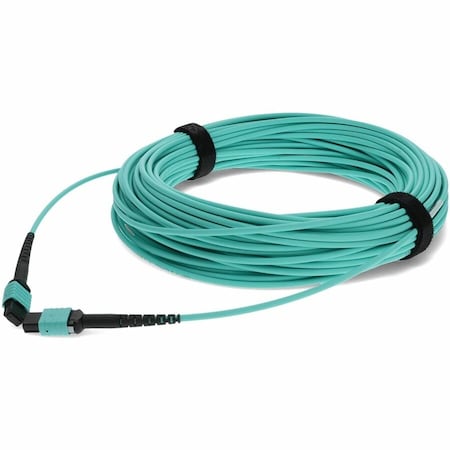 Add-On 11m MPO/UPC to MPO/UPC Aqua OM4 OFNR Riser-Rated 12-Strand Fiber Patch Cable ADD-MPOMPO-11M5OM4S