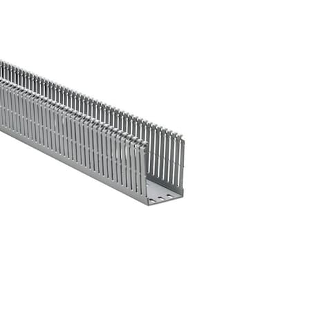 Hellerman Tyton High-Density Slotted Wall Wiring Duct, 3 x 4", 6 ft Sections, Non-Adhesive, PVC, Gray, 60ft/ctn, 60PK 184-34003