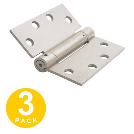 Global Door Controls 4.5 in. x 4.5 in. Galvannealed Spring Full Mortise Square Corner Door Hinge with Fixed Pin Pack of 3 CPS4545-GV-3