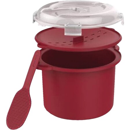 Goodcook 3 Cup Plastic Red Microwave Rice Steamer 20156