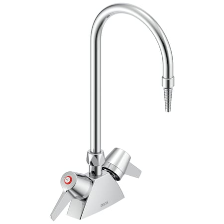 Delta Commercial W67 Series Mixing Faucet Two Handle Deck-Mount Laboratory Mixing Faucet In Chrome W6700-C