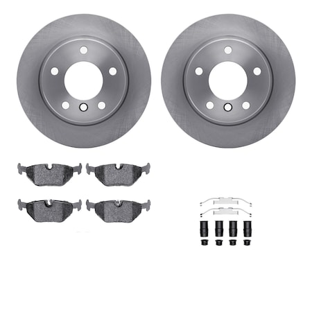 Dynamic Friction Co DFC Rotors with EURO 5000 Ceramic Brake Pads includes Hardware 6612-31223