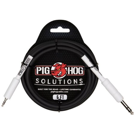 Pig Hog 1/4-in TRS to 1/8-in mini, 6-Feet PX48J6