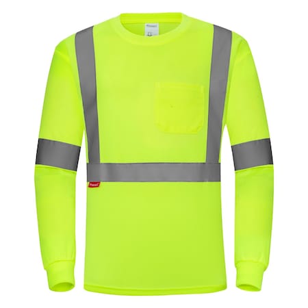 Protectx Long Sleeve T-Shirt, Class 2, Type R, Polyester, Green, 4XL ST-150LS1-GNGN1-4XL-01