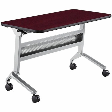 Safco Rectangle Flip-N-Go 24 x 48" Rectangular Training, 48 W, 24 L, 29 H, Laminate Top Top LF2448TSLVRMH