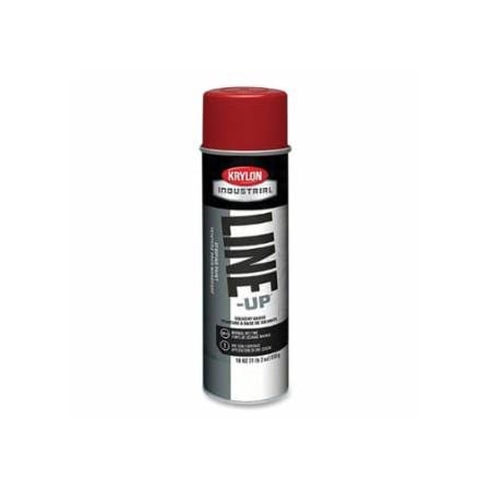 Krylon Industrial Line-Up Pavement Striping Paint, 18 oz, Aerosol Can, Firelane Red, Flat, 6PK 425-K00830308