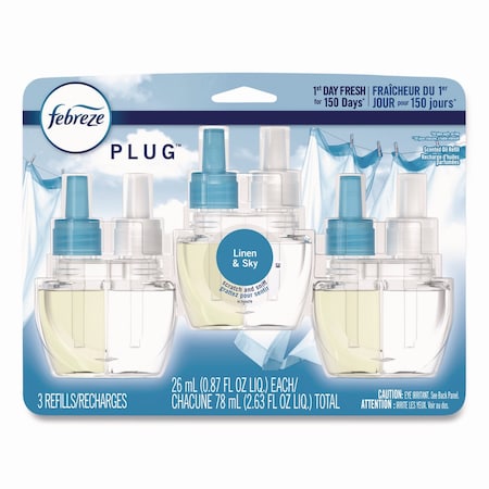 Febreze PLUG Air Freshener Refills, Linen and Sky, 0.87 oz, 3PK 54344