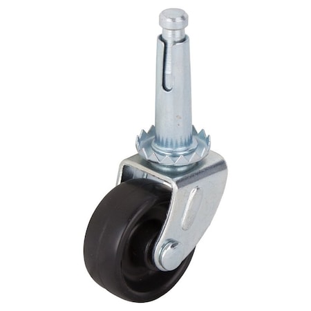 Prosource Swivel Caster, 1-1/4 in Dia Wheel, 1-1/4 in W Wheel, Black, 40 lb, Steel Housing Material JC-B05-PS
