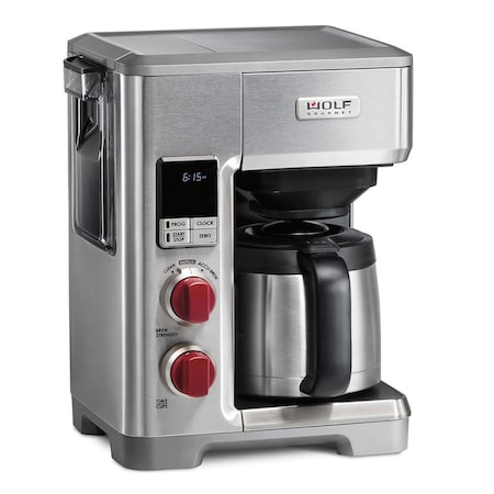 Wolf Gourmet Automatic Drip Coffeemaker with Red Knobs WGCM100S