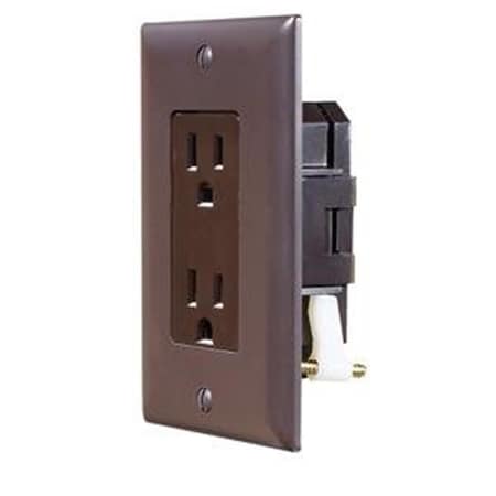 Overtime S815 Dual Outlet with Cover Plate - Brown OV353962