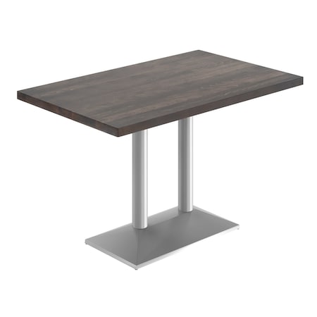Flash Furniture Bennett 30 in x 48 in Solid Wood Indoor Tabletop, Dark Brown with 27 in x 15 in Silver GSF-REC3048-DKBRN-TB002S-GG