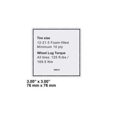 Genie REPLACEMENT DECAL, NOTICE TIRE SPECS 65063