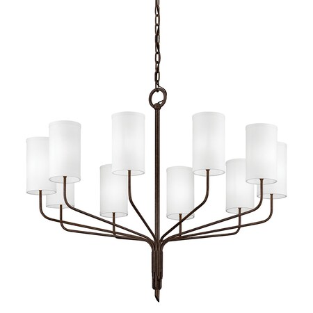 Troy Lighting Juniper 10 Light Chandelier 42 In. Heritage Bronze F6179-HBZ