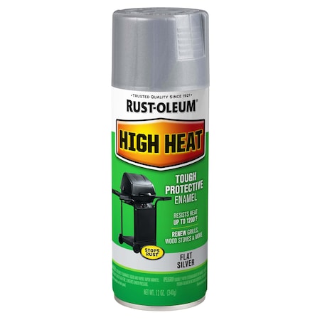 Rust-Oleum Spray Paint, Silver, Satin, Solvent, 12 Oz 7716830
