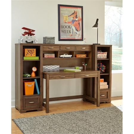 My Home Furnishings Logan- Driftwood Desk- Hutch And Chair 1301-701711801