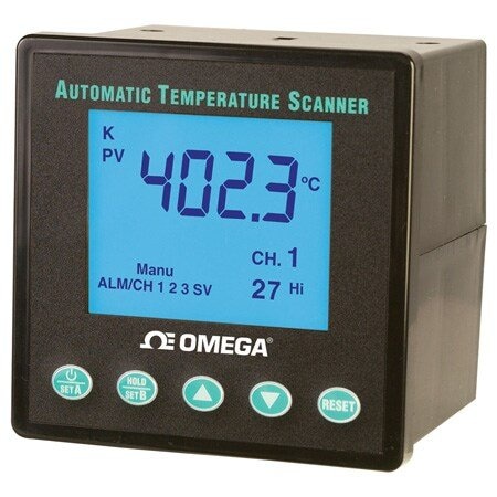 Omega 10-Point Scanner: 0 Display Span - Min, 9 V DC, 0.56 in Digit Ht - Max., RS-232, 5 A @ 250V, 0 DP1001AM