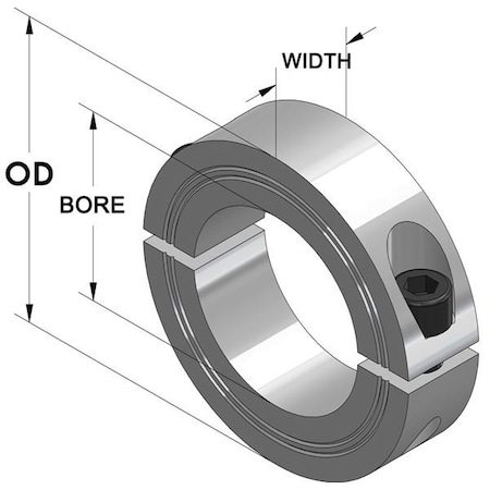 Climax Metal Products Two-Piece Clamping Collar M2C-100-S