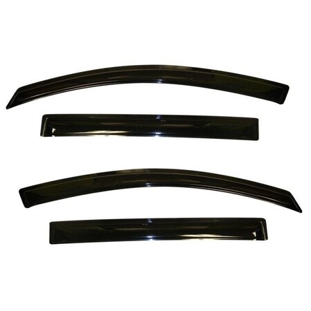 Ventshade Rainguards, Aerodynamic Design, Tape-On, Smoke, Acrylic, Set Of 4 94652