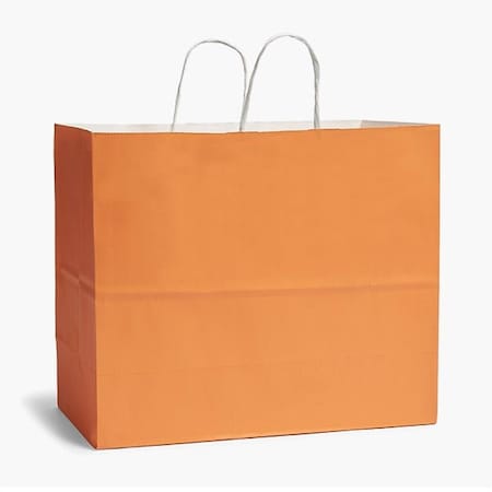 Nashville Wraps Orange White Kraft Shopping Bags Vogue 16x6x12, 250PK ORBVW